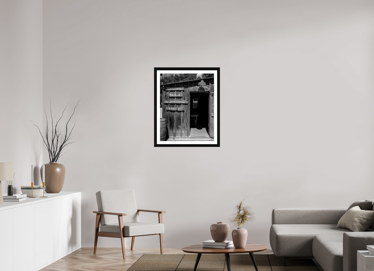 24 x 30″, B&W Print Hondo’s Bar Entrance