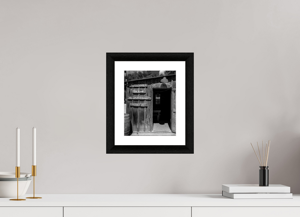 8 x 10″, B&W Print Hondo’s Bar Entrance