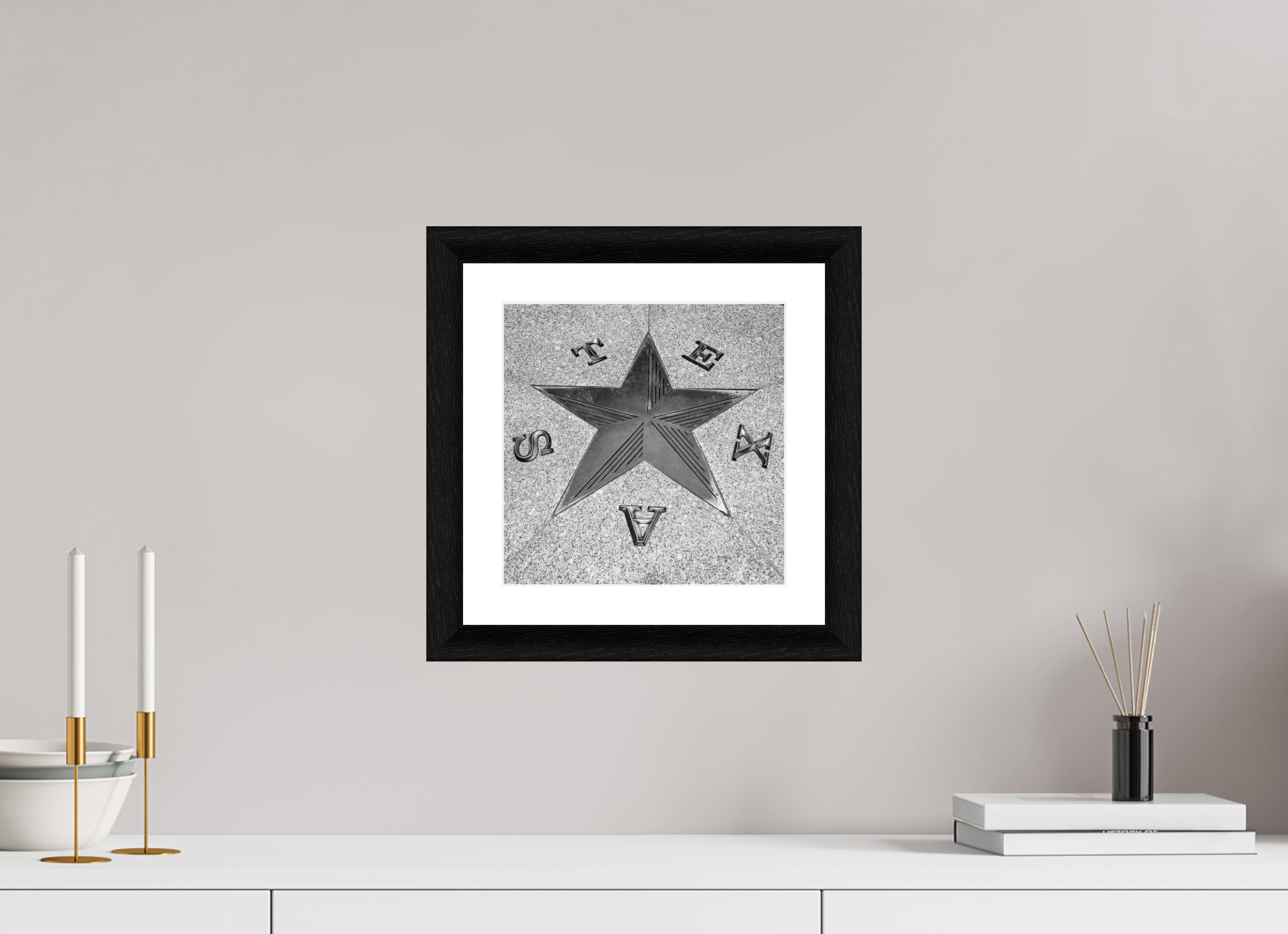10 x 10″, B&W Print The Lone Star