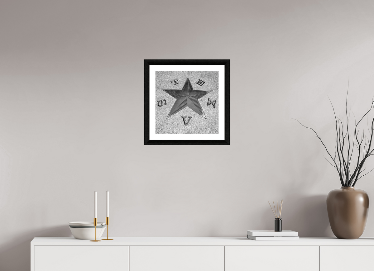 15 x 15″, B&W Print The Lone Star