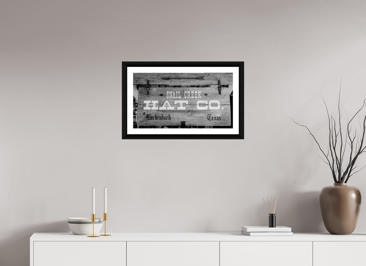 24 x 13.5″, B&W Print Snail Creek Hat Co.