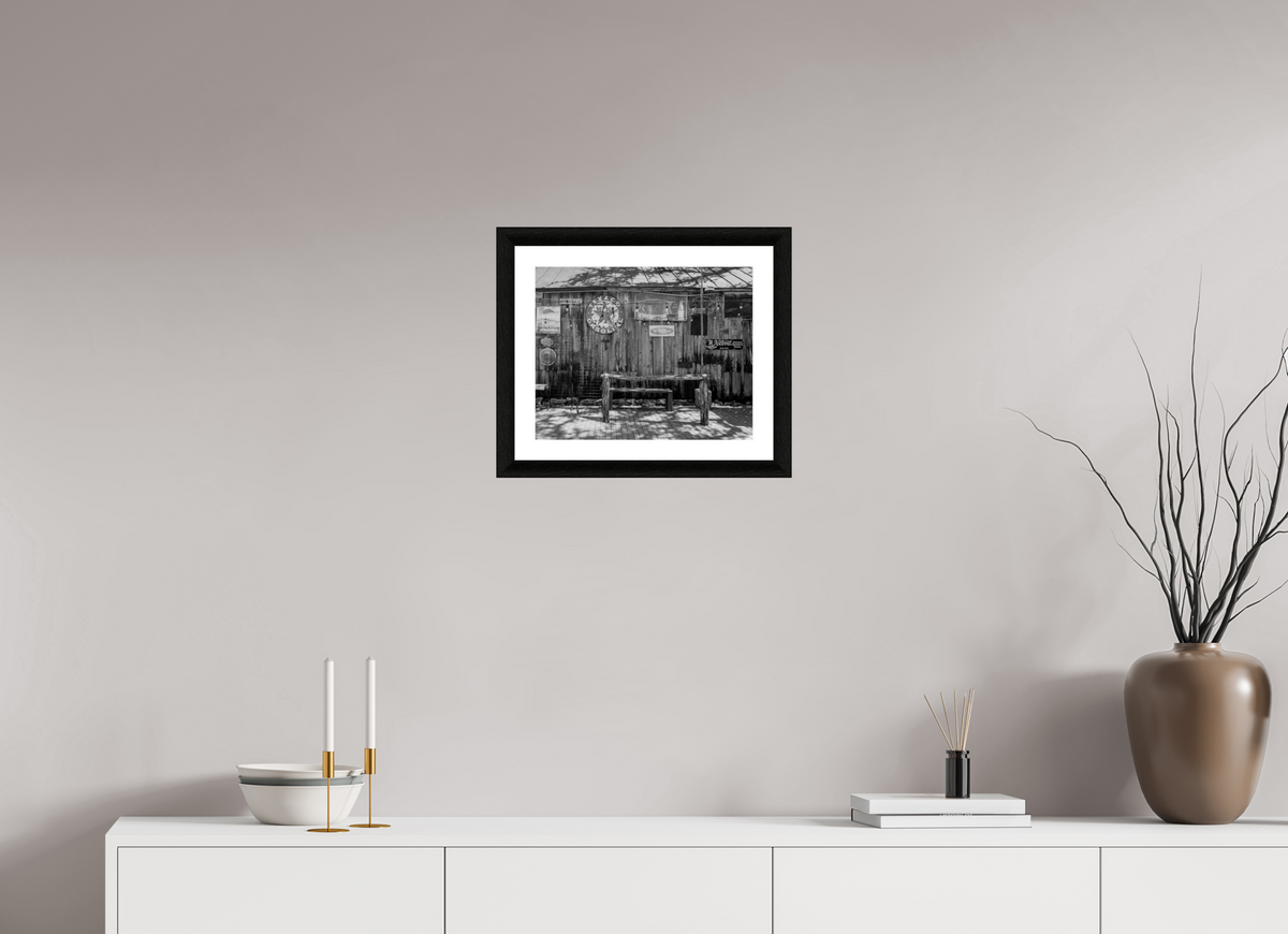 15 x 12″, B&W Print The Old Hitching Rail