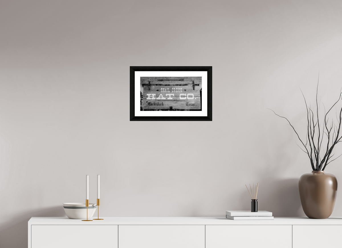 16 x 9″, B&W Print Snail Creek Hat Co.