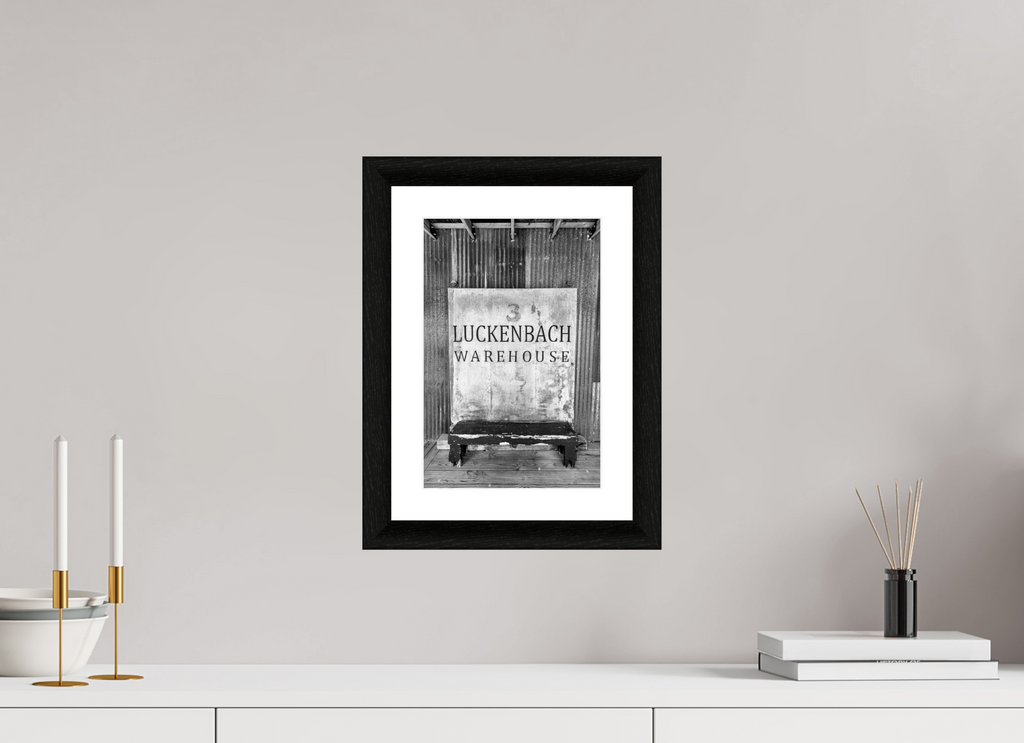 8 x 12″, B&W Print Luckenbach Warehouse