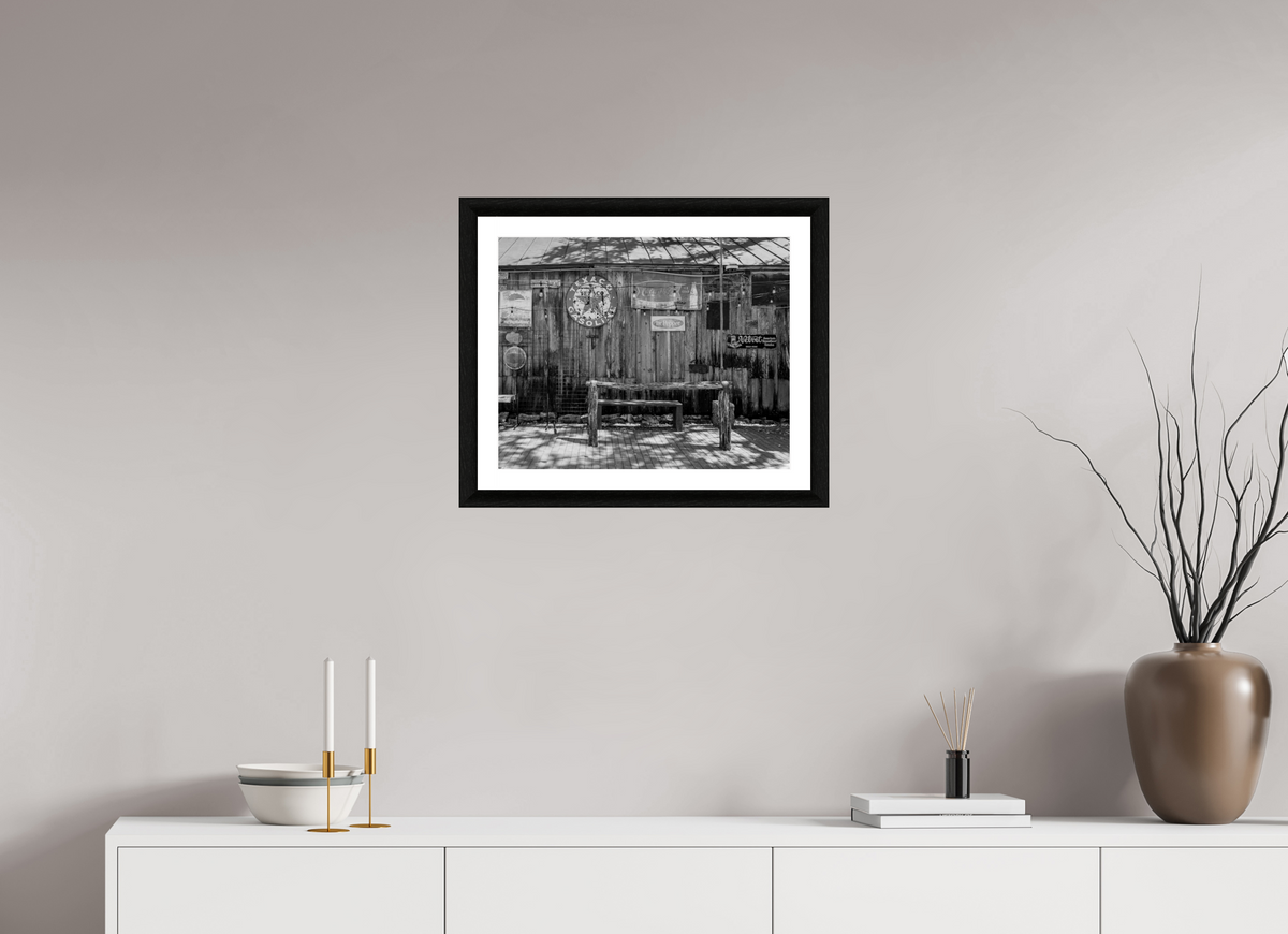 20 x 16″, B&W Print The Old Hitching Rail