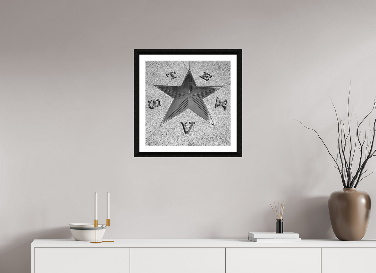 20 x 20″, B&W Print The Lone Star